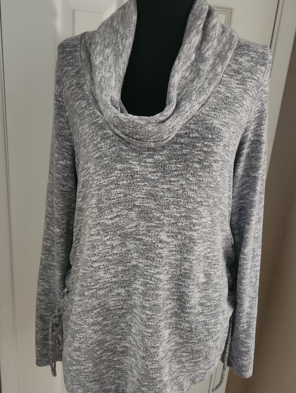 Knox Rose Heather Gray Cowl Neck Sweater